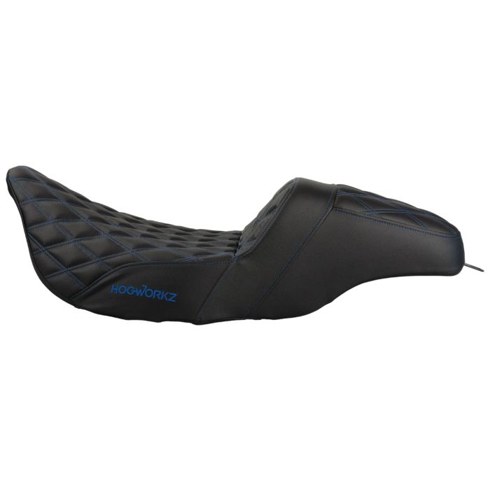 Rise Up Seat for Harley® Touring '08-'25 (Diamond / Blue Stitch) - Image 3
