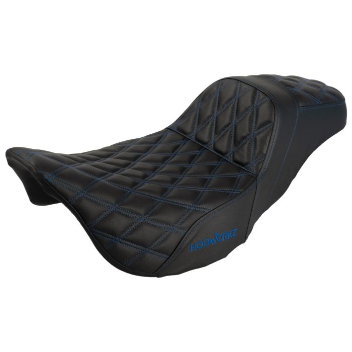 Rise Up Seat for Harley® Touring '08-'25 (Diamond / Blue Stitch)
