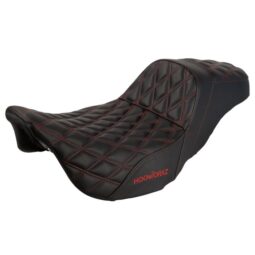 Rise Up Seat for Harley® Touring ’08-’25 (Diamond / Red Stitch)