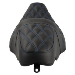 Rise Up Seat for Harley® Touring ’08-’25 (Diamond / Blue Stitch)