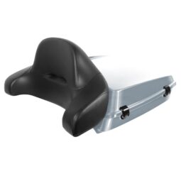 Atlas Silver Metallic Chopped Tour Pack w/ Full Backrest & Black Hardware for Harley® Touring ’97-’25