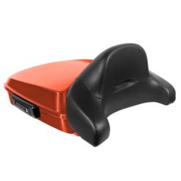 Baja Orange Chopped Tour Pack w/ Full Backrest & Black Hardware for Harley® Touring ’97-’25