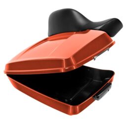 Baja Orange Chopped Tour Pack w/ Full Backrest & Black Hardware for Harley® Touring ’97-’25