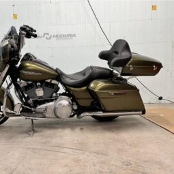 Aurora Blue Denim Chopped Tour Pack w/ Full Backrest & Chrome Hardware for Harley® Touring ’97-’25