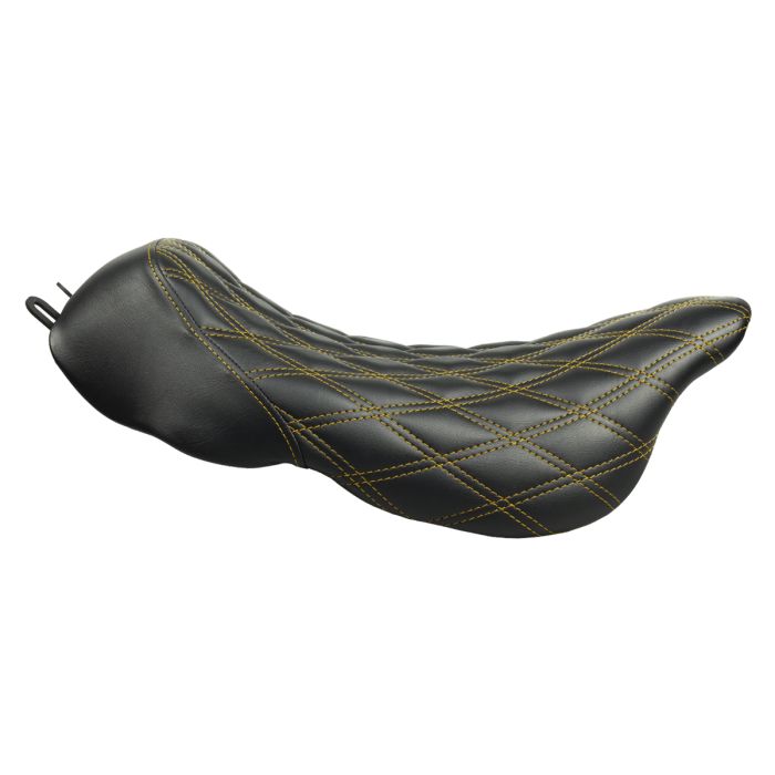 Alpha Solo Seat for Harley® Touring '08-'25 (Diamond / Gold Stitch) - Image 2