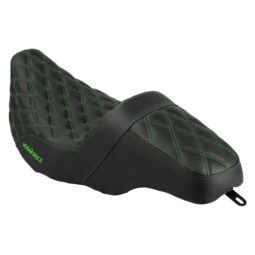 Rise Up Seat for Harley® Touring ’08-’25 (Diamond / Green Stitch)