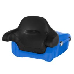 Aurora Blue Denim King Tour Pack w/ Full Backrest & Chrome Hardware for Harley® Touring ’97-’25