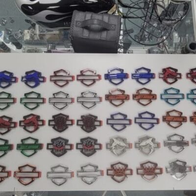 SHARK Custom Gas Tank Aluminum Emblems For Touring 2024+ BLACK & RED