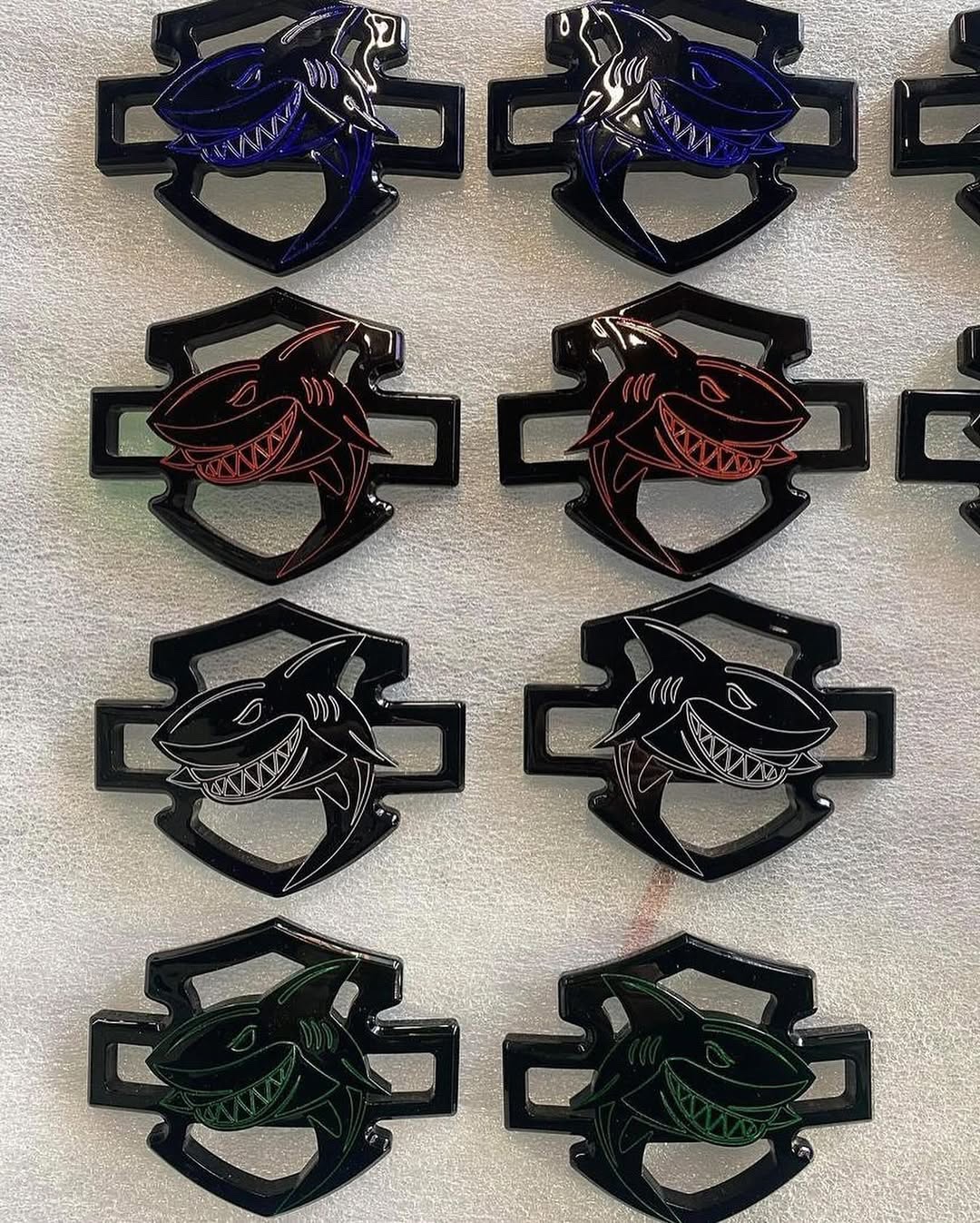 SHARK Custom Gas Tank Aluminum Emblems For Touring 2024+ BLACK & RED - Image 28