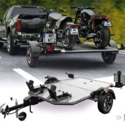 BLACK EDITION 15 inch alloy wheels 750 KG MT2 motorcycle trailer with lowering function, tiltable, foldable Lorries MT-2