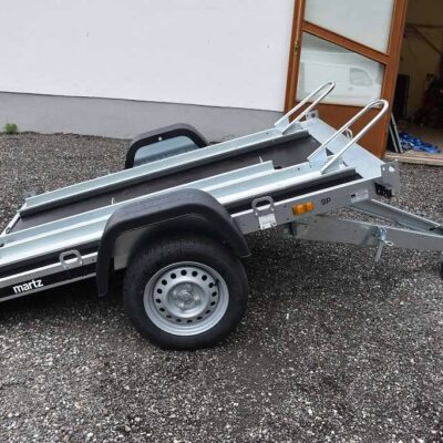Mav motorcycle transporter, in stock, tiltable, loading ramp, 2 rails mounted, screen printing plate, financing available